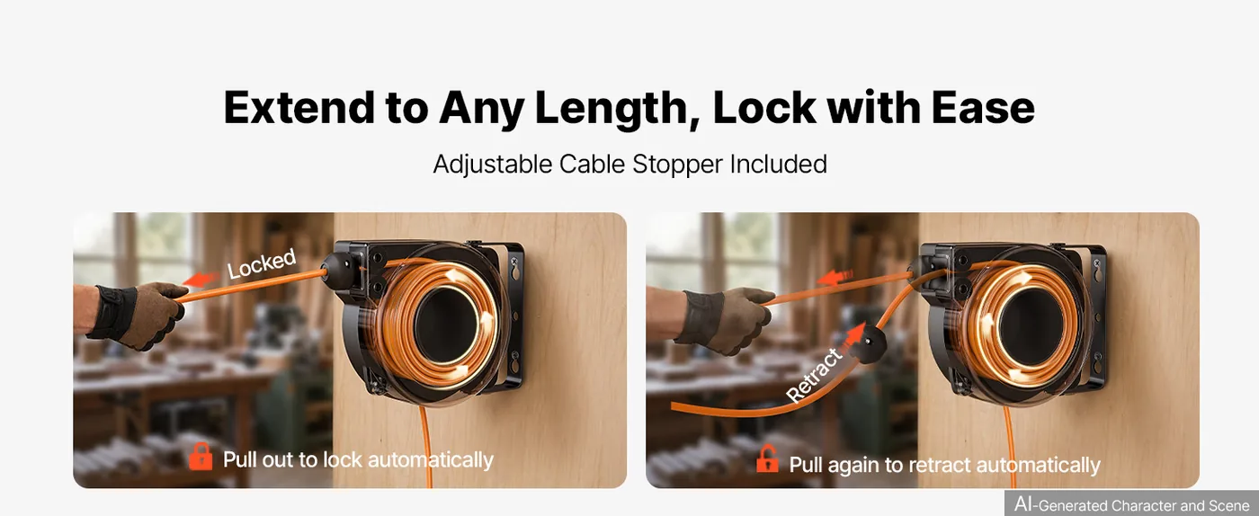 VEVOR cord reel durable SJTOW cord