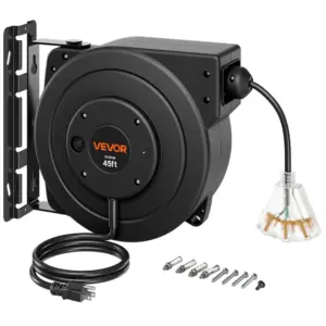VEVOR retractable extension cord reel 45FT front view