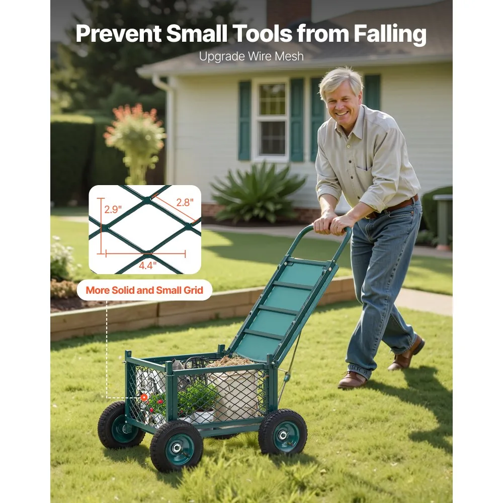 VEVOR Rolling Garden Cart with Seat Metal Storage Style product image 5