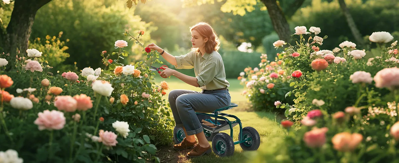 VEVOR Rolling Garden Cart with Swivel Seat Chair Style feature 2