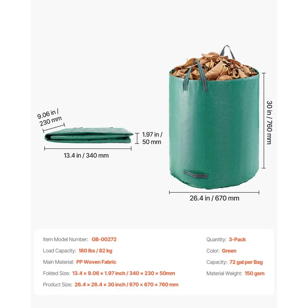 VEVOR yard waste bags package contents