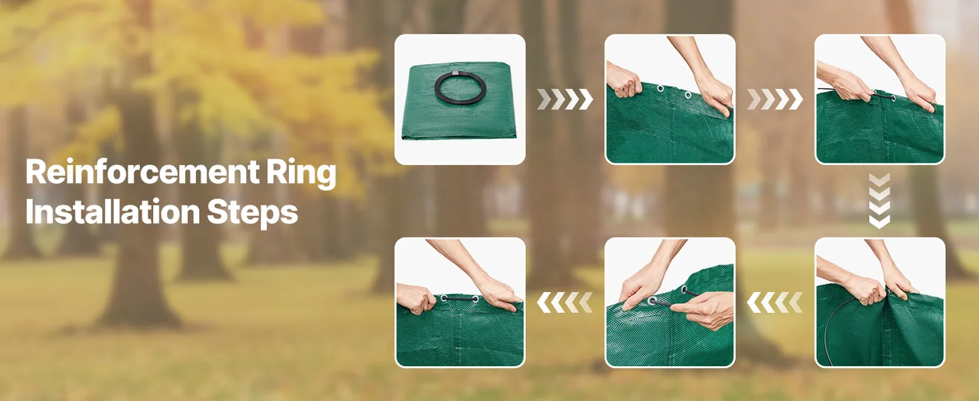 VEVOR stand-up yard waste bag open for easy filling