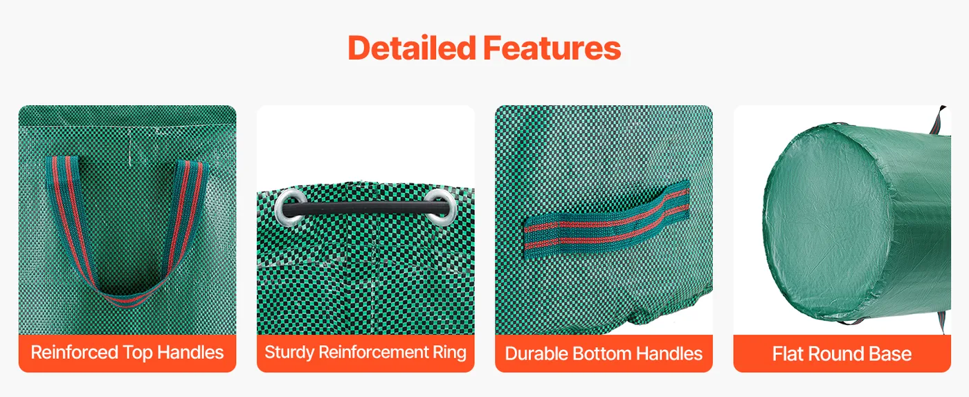 VEVOR reusable yard waste bags easy carrying handles