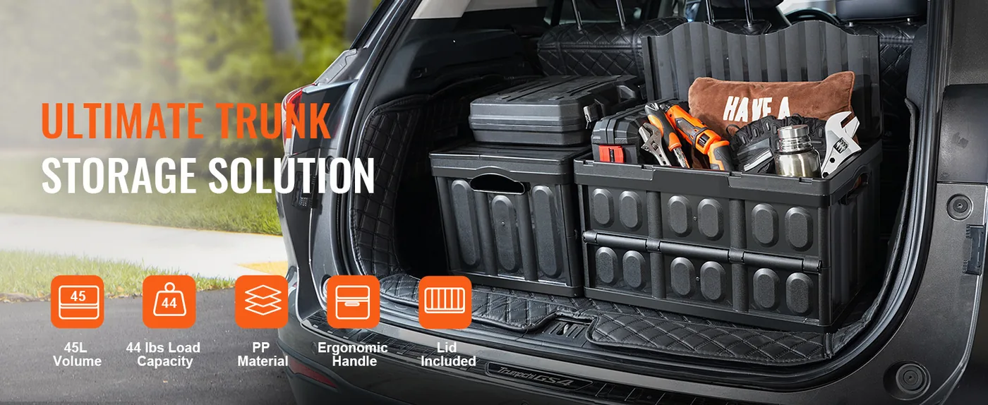 VEVOR Collapsible Storage Bins with Lids 45L overview