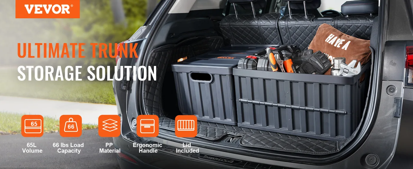 VEVOR Collapsible Storage Bins with Lids 64L overview