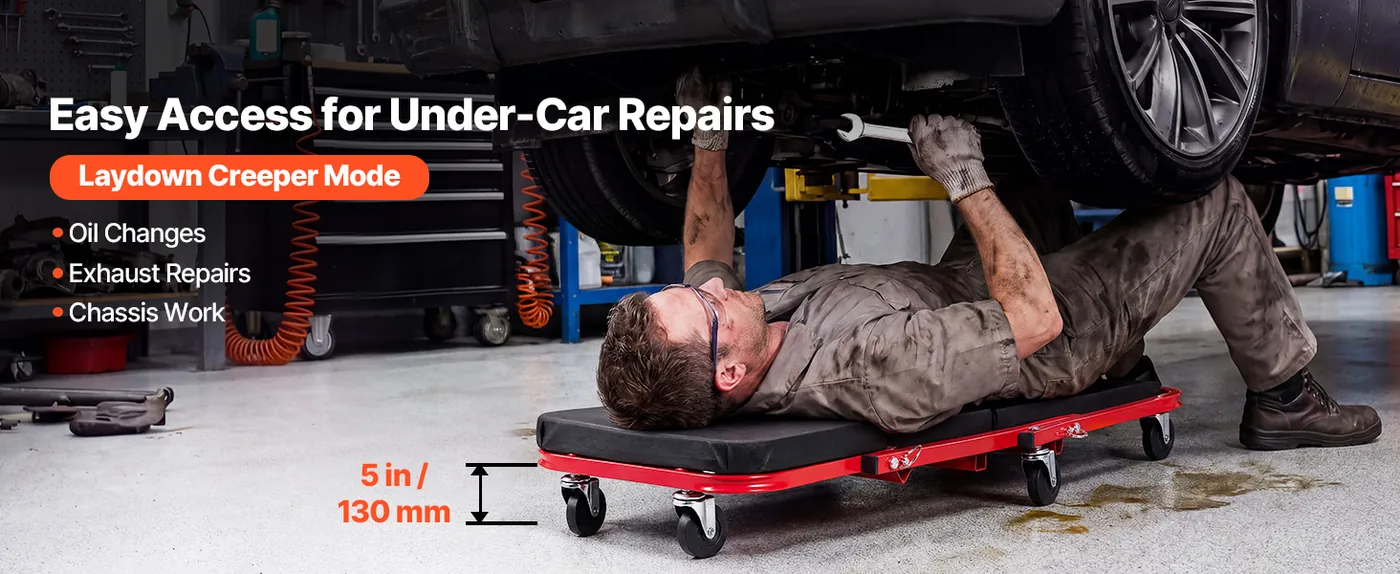 VEVOR 36 in 3 in 1 mechanic creeper overview