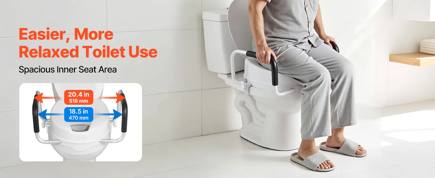 VEVOR Raised Toilet Seat with Arms 4 inch With Armrest feature 3
