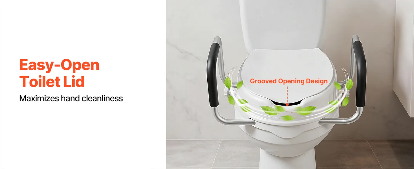 VEVOR Raised Toilet Seat with Arms 4 inch With Armrest feature 4