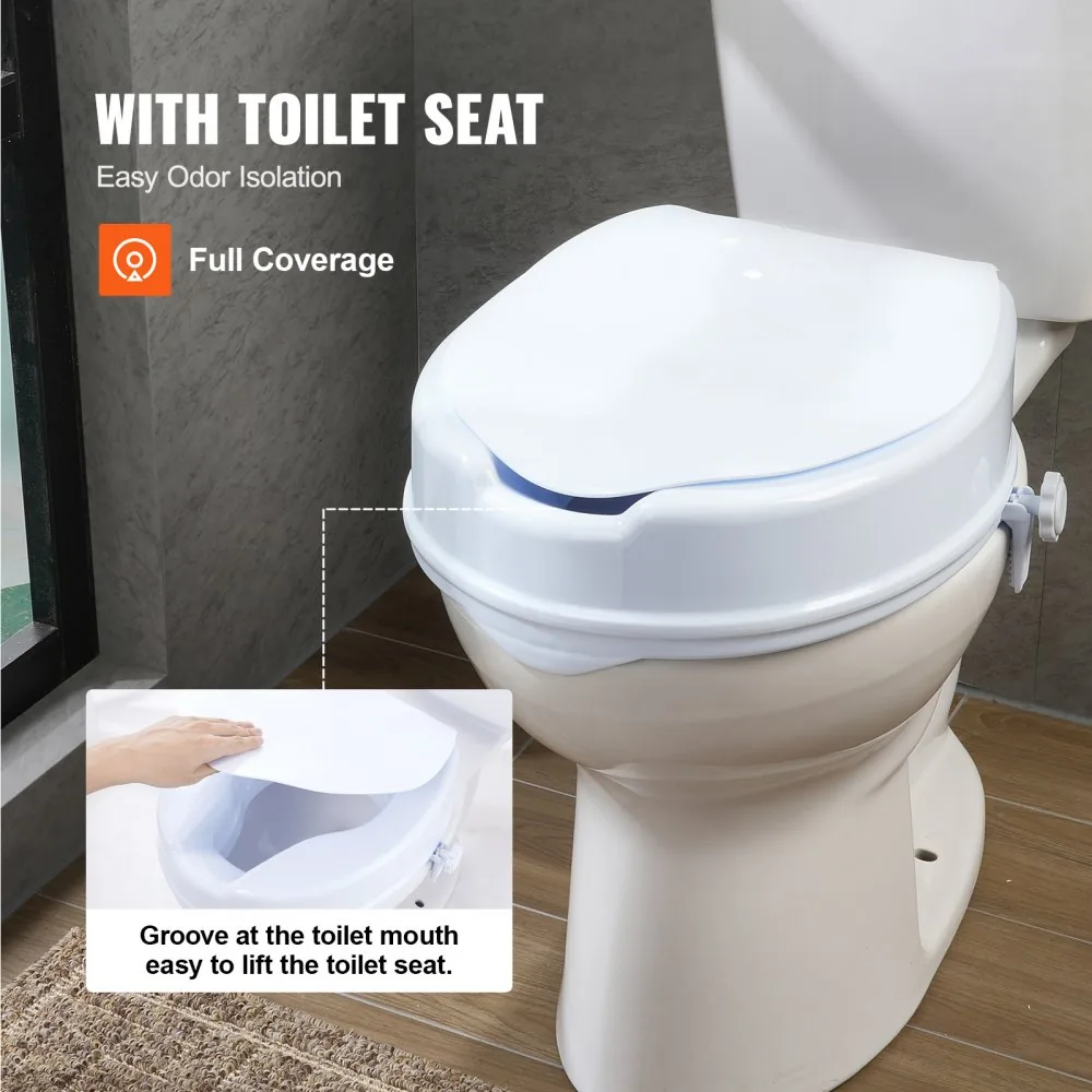 VEVOR Raised Toilet Seat 4 inch Without Armrest product image 6