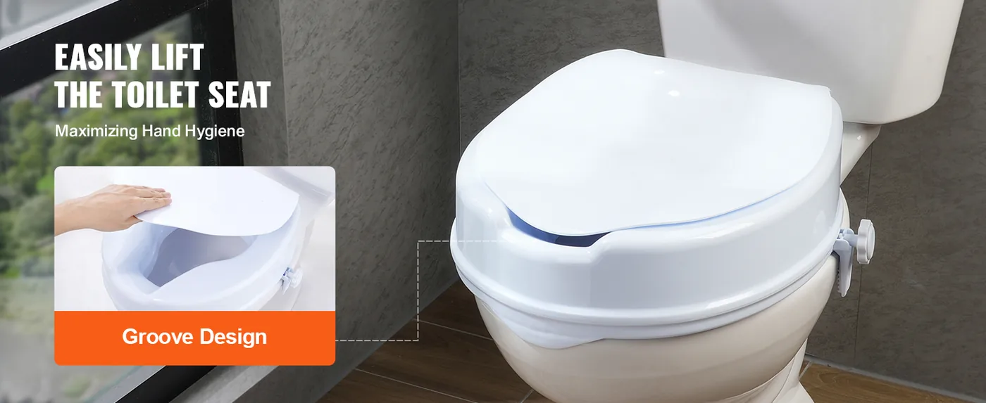 VEVOR Raised Toilet Seat 4 inch Without Armrest feature 4