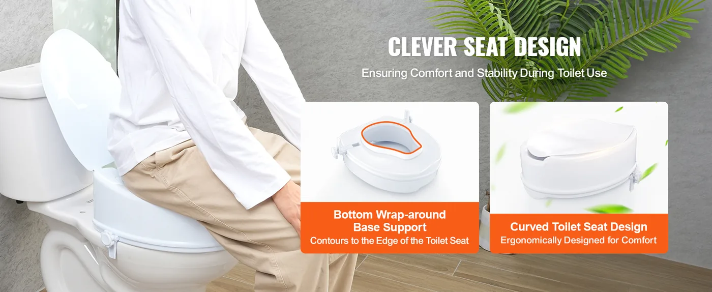 VEVOR Raised Toilet Seat 6 inch Without Armrest feature 3