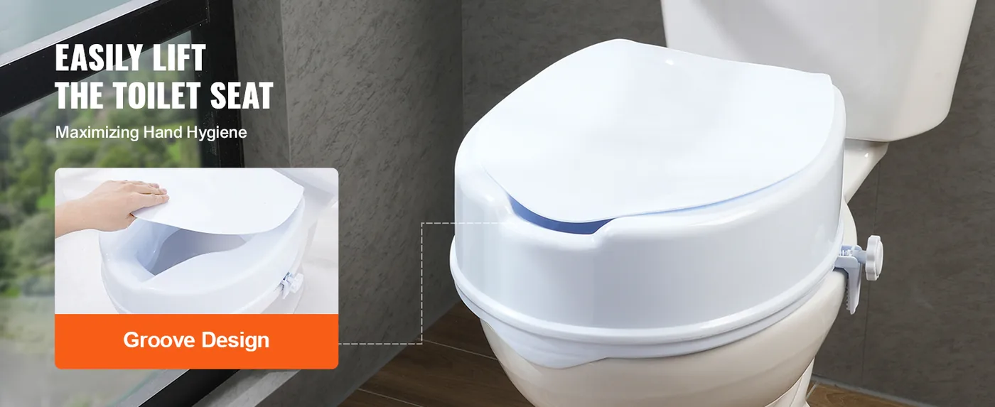 VEVOR Raised Toilet Seat 6 inch Without Armrest feature 4