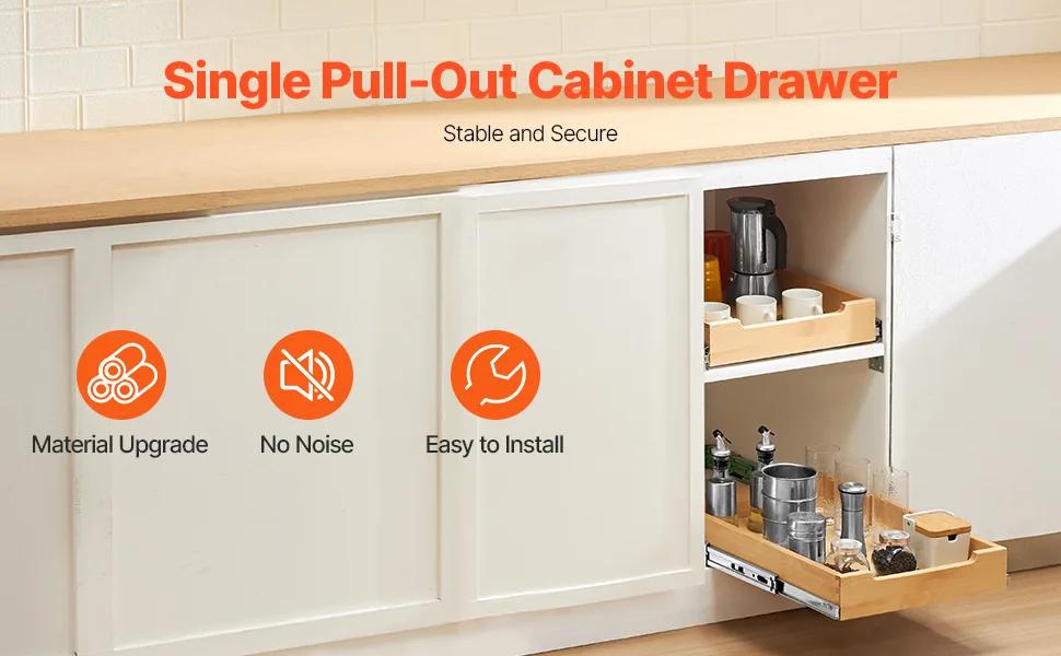 VEVOR Pull Out Cabinet Organizer 1 Tier 14 x 21 in overview