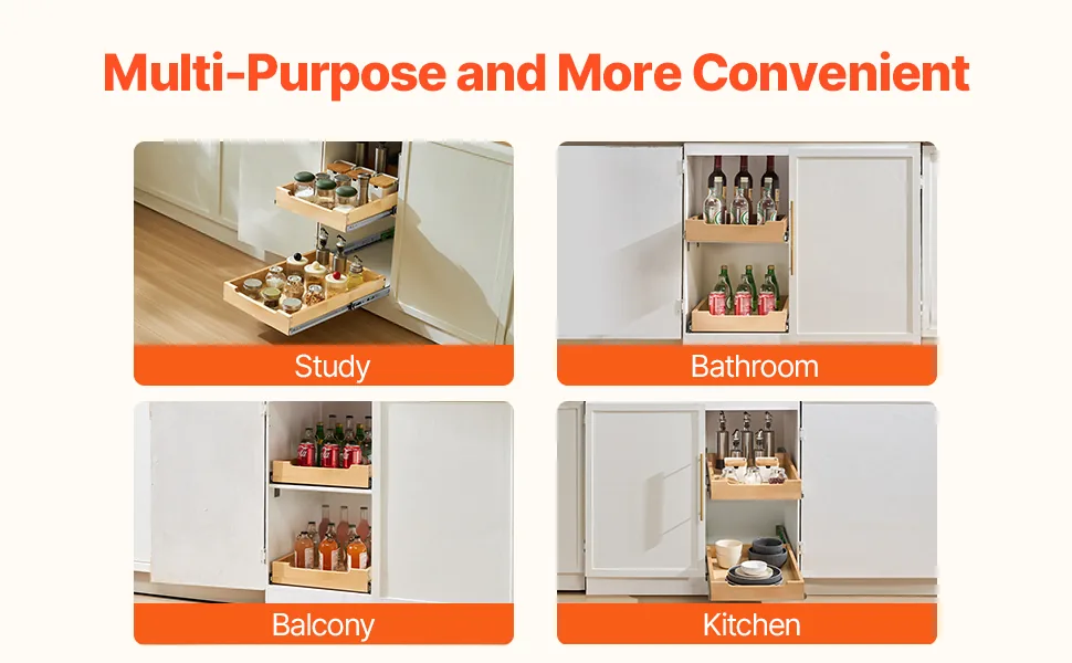 VEVOR Pull Out Cabinet Organizer 1 Tier 14 x 21 in feature 4