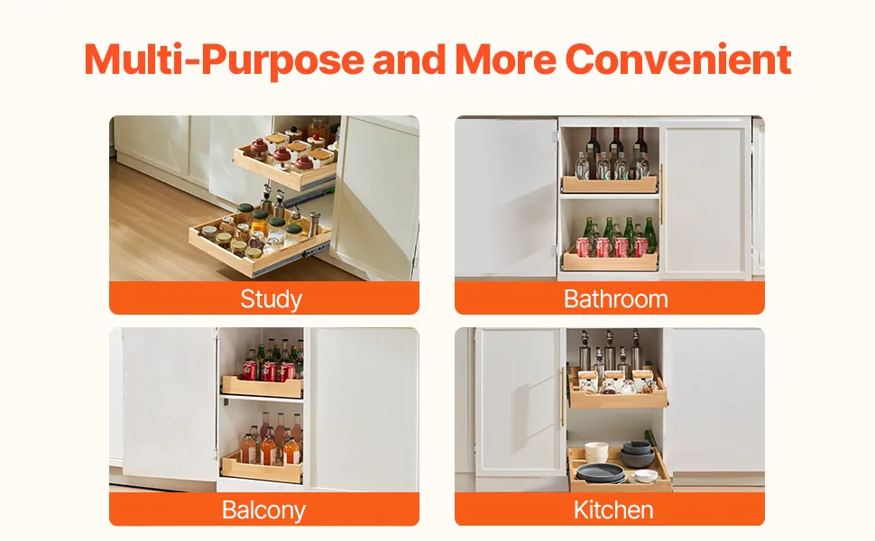 VEVOR Pull Out Cabinet Organizer 1 Tier 17 x 21 in feature 4