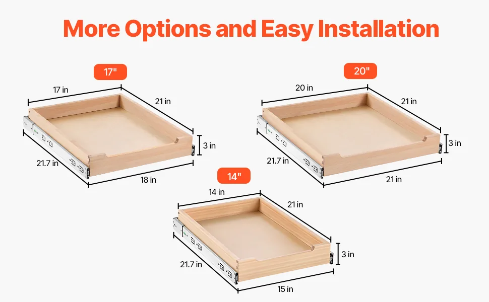 VEVOR Pull Out Cabinet Organizer 1 Tier 17 x 21 in feature 5