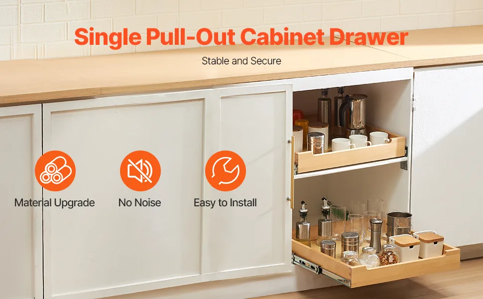 VEVOR Pull Out Cabinet Organizer 1 Tier 20 x 21 in overview