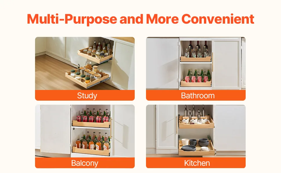 VEVOR Pull Out Cabinet Organizer 1 Tier 20 x 21 in feature 4