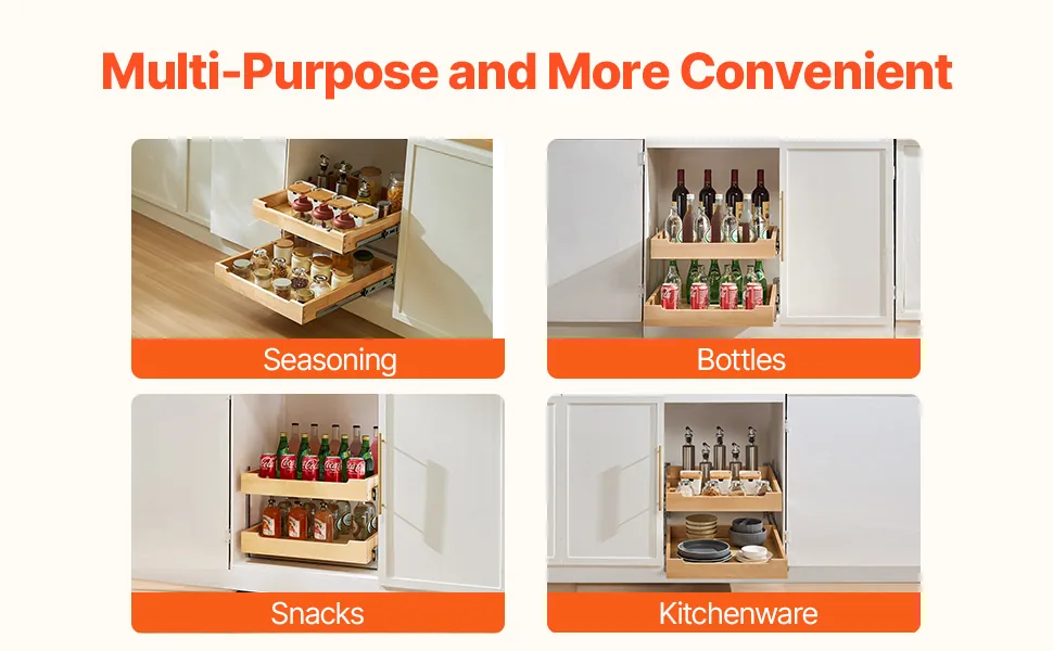 VEVOR 2 Tier Pull Out Cabinet Organizer 2 Tiers 20 x 21 in feature 4