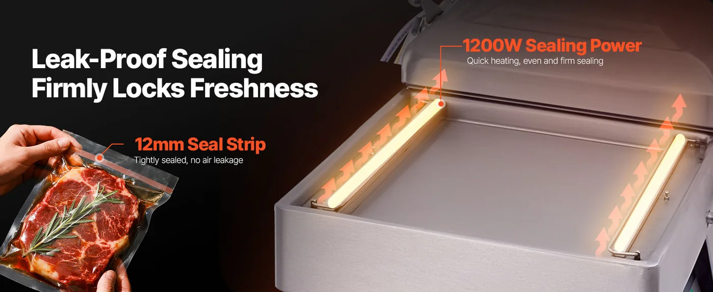 VEVOR Chamber Vacuum Sealer Floor-Standing 2000W High-Strength Seal