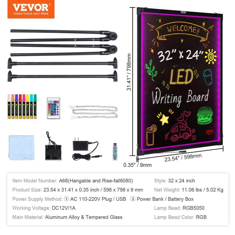 VEVOR LED Message Writing Board 32 x 24 in product image 7