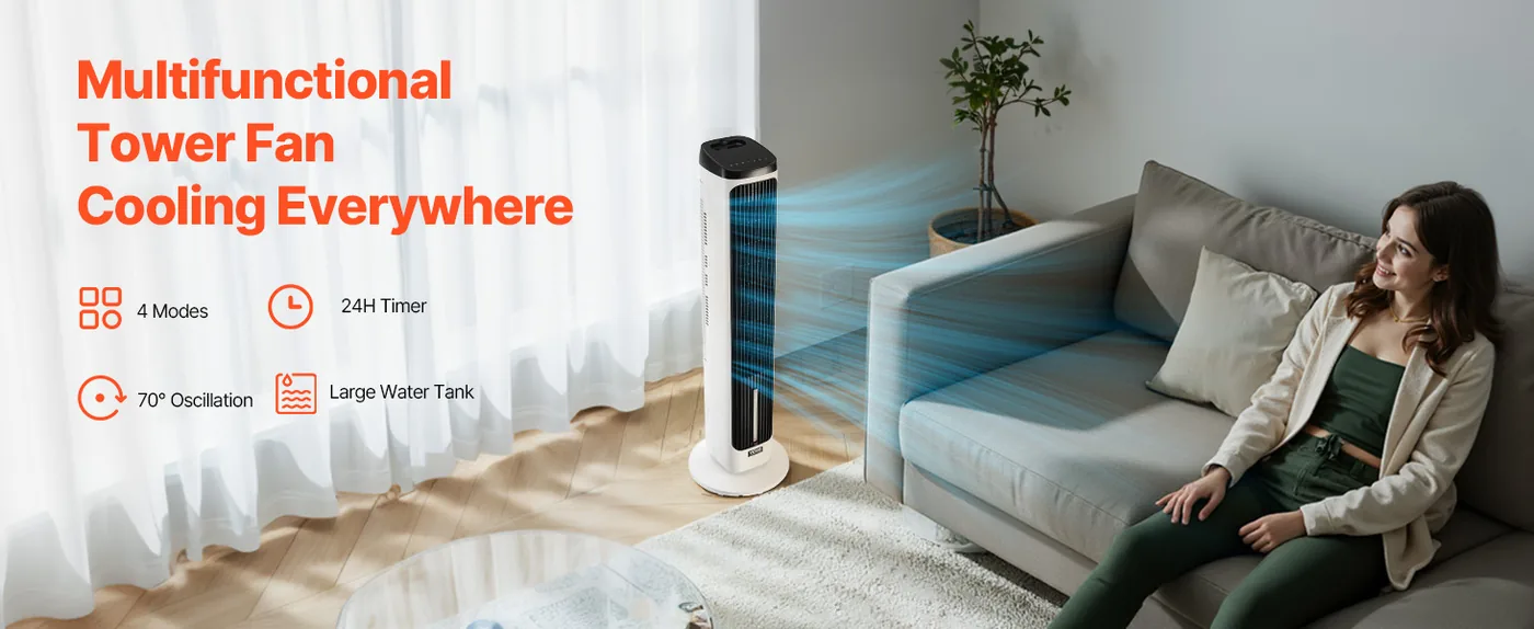 VEVOR Tower Fan 40inch Tower Fan-Large Water Tank overview