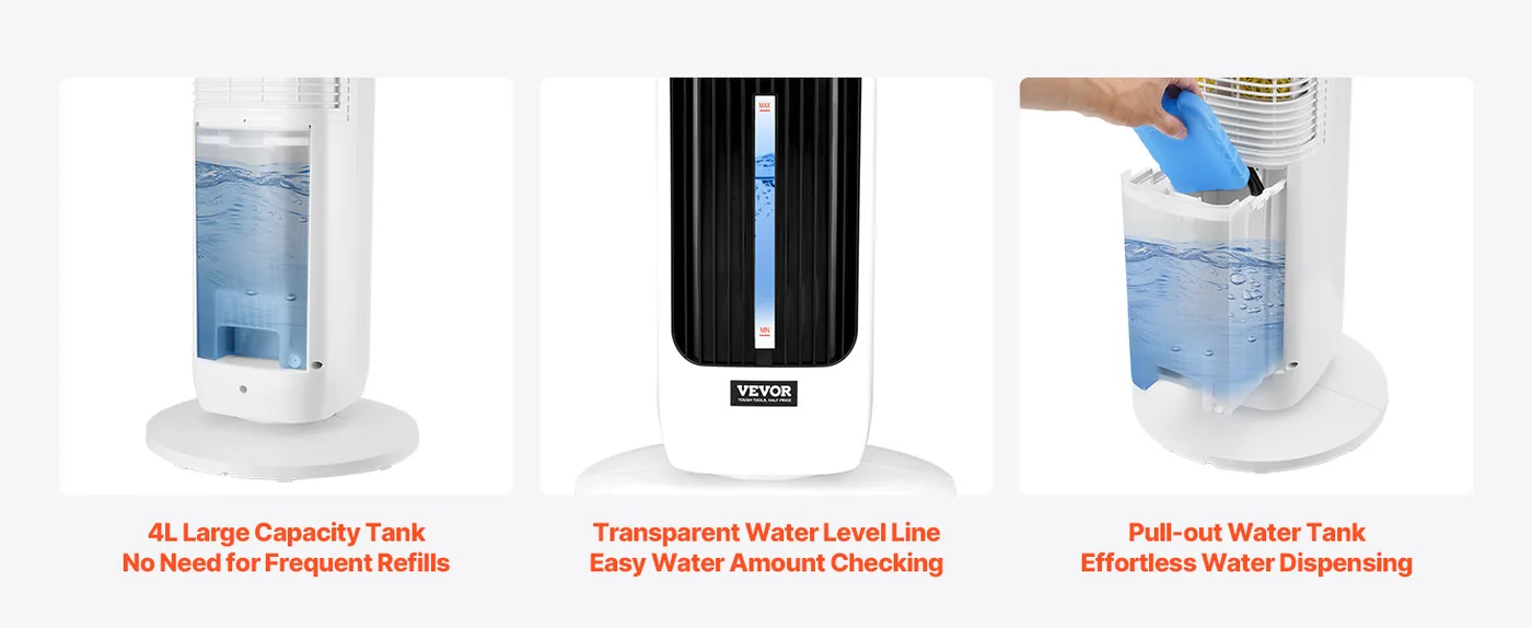 VEVOR Tower Fan 40inch Tower Fan-Large Water Tank Large Capacity Water Tank