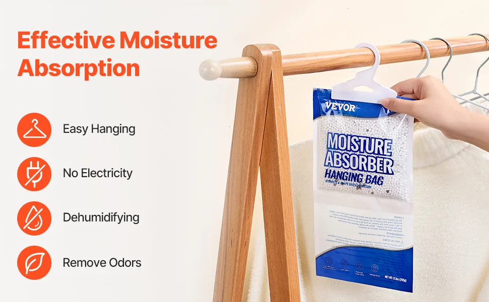 VEVOR Hanging Moisture Absorber 10-Pack Hanging Bag overview