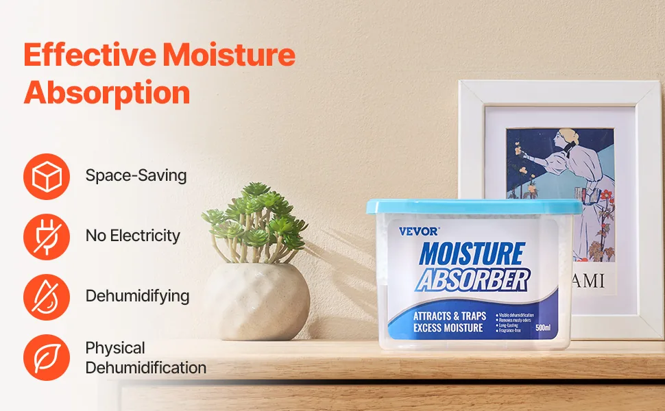 VEVOR Moisture Absorber Boxes 6-Piece Set Boxed overview
