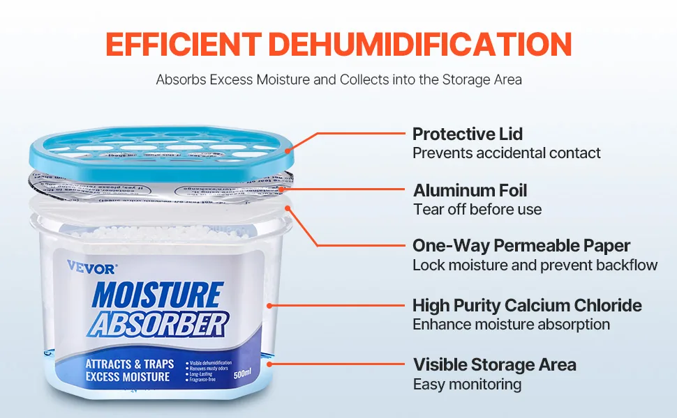 VEVOR Moisture Absorber Boxes 6-Piece Set Boxed feature 2