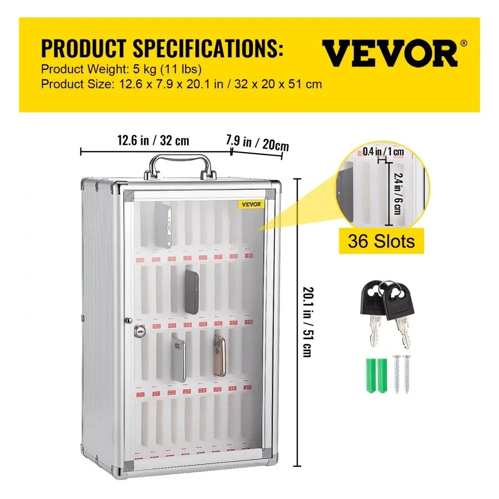 VEVOR cell phone locker package contents