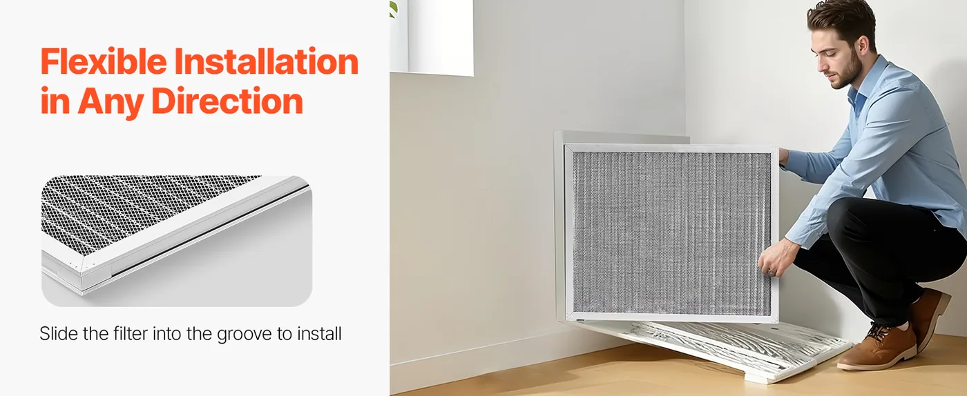 VEVOR Electrostatic Air Filter 16x20x1 inch Easy Installation