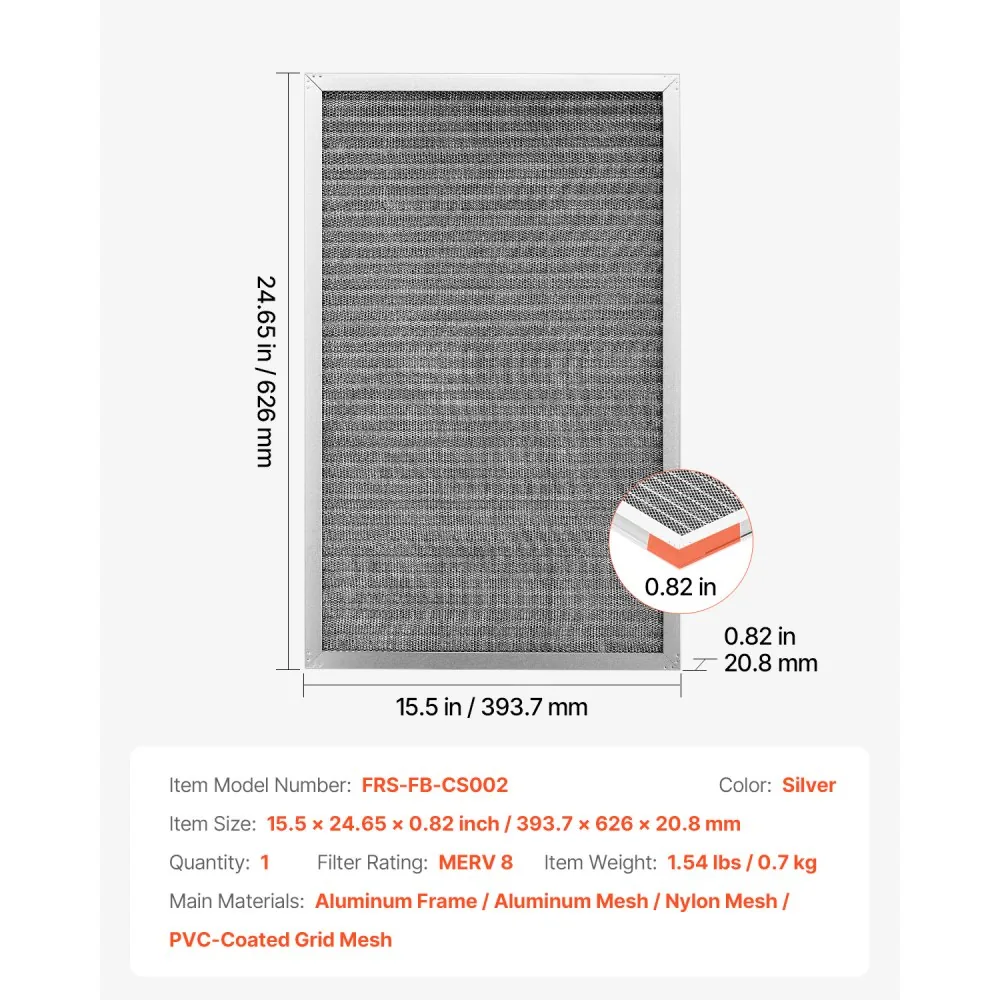 VEVOR Electrostatic Air Filter 16x25x1 inch product image 7