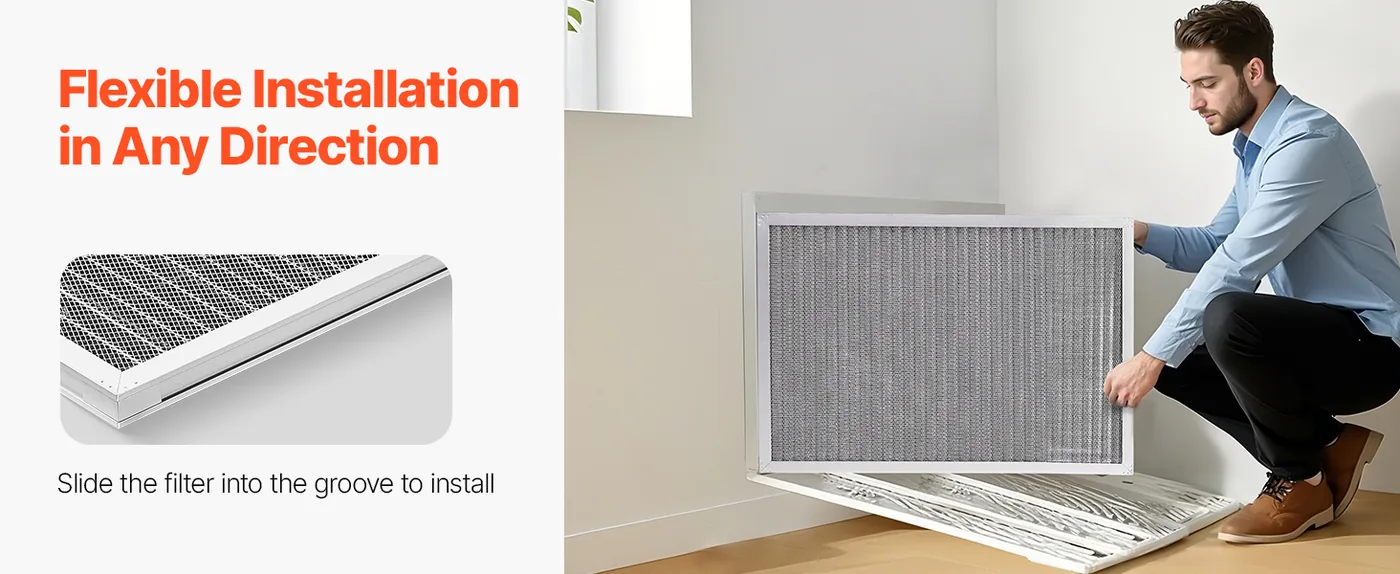 VEVOR Electrostatic Air Filter 16x25x1 inch Easy Installation