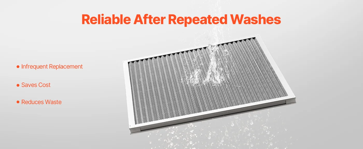 VEVOR Electrostatic Air Filter 20x20x1 inch Stable Performance
