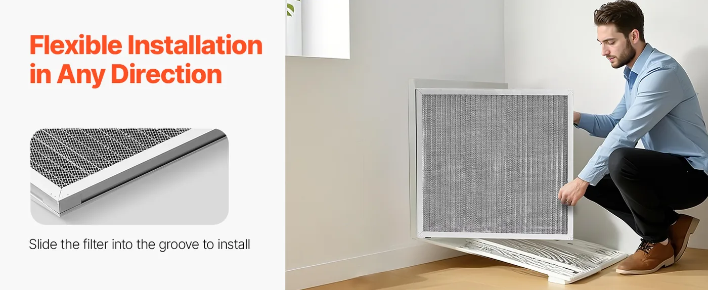 VEVOR Electrostatic Air Filter 20x20x1 inch Easy Installation