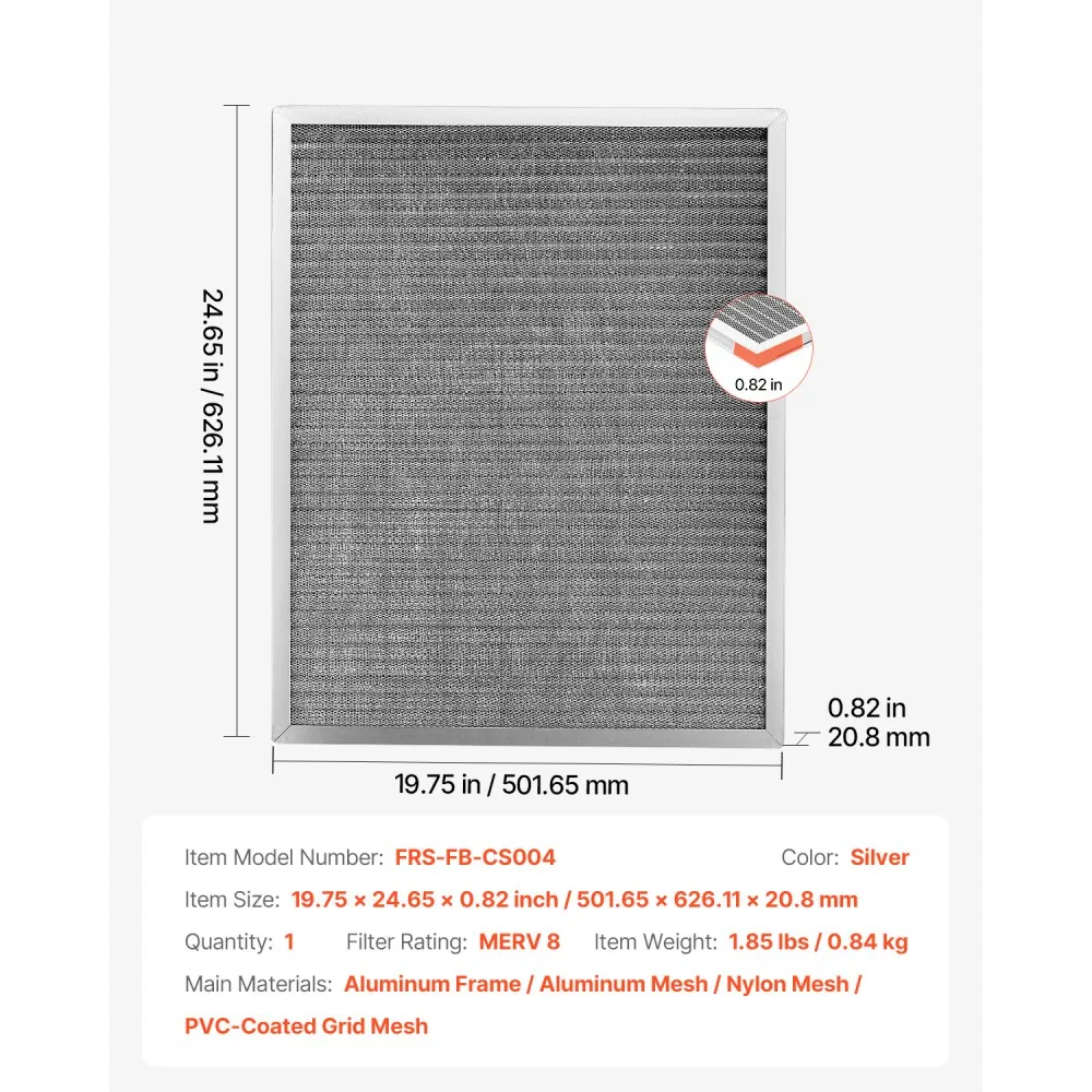 VEVOR Electrostatic Air Filter 20x25x1 inch product image 7