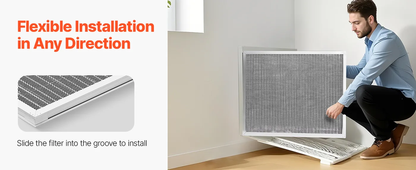 VEVOR Electrostatic Air Filter 20x25x1 inch Easy Installation