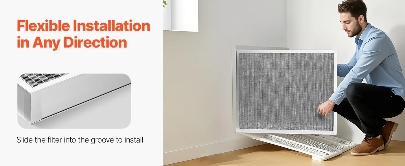 VEVOR Electrostatic Air Filter 20x25x4 inch Easy Installation
