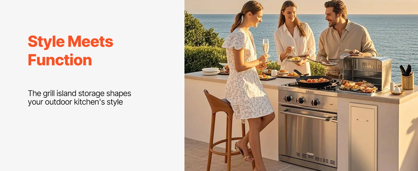 VEVOR Outdoor Kitchen Trash Drawer Integrated 14.5" W × 18.5 Scene 1