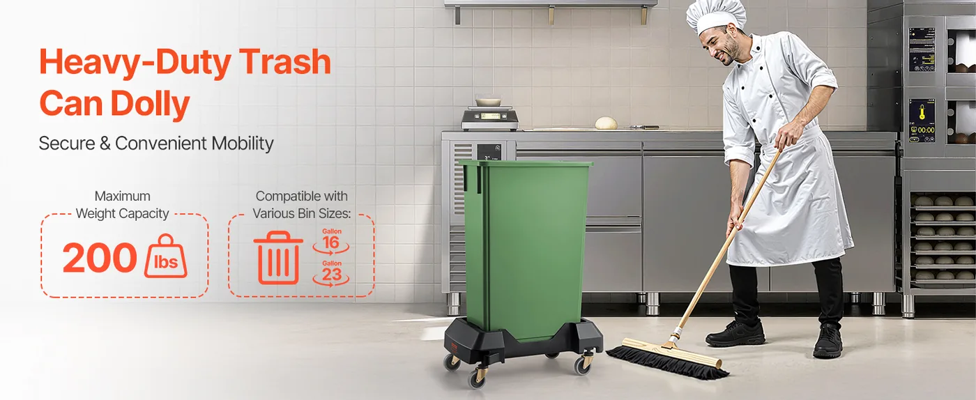 VEVOR Trash Can Dolly 1 Piece Square overview