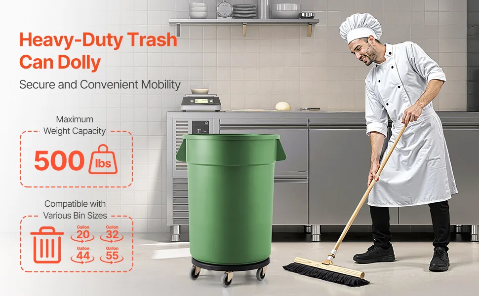 VEVOR Trash Can Dolly 1 Piece Round overview