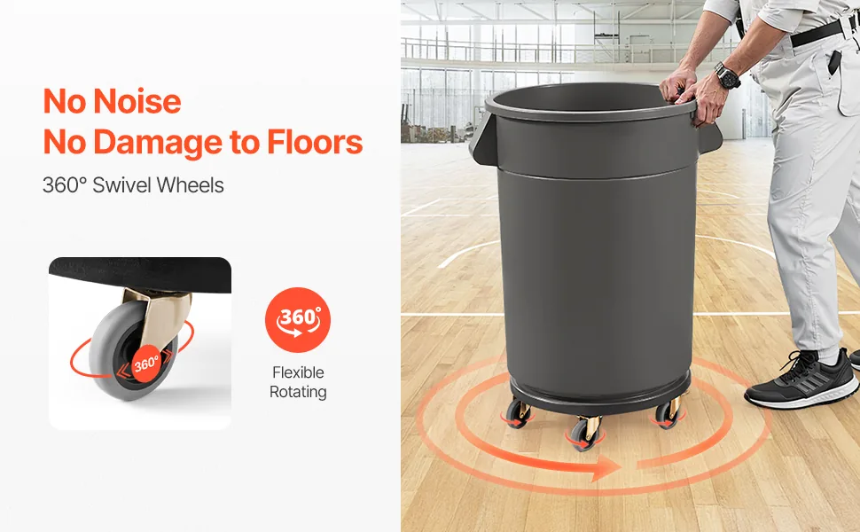 VEVOR Trash Can Dolly 1 Piece Round feature 2