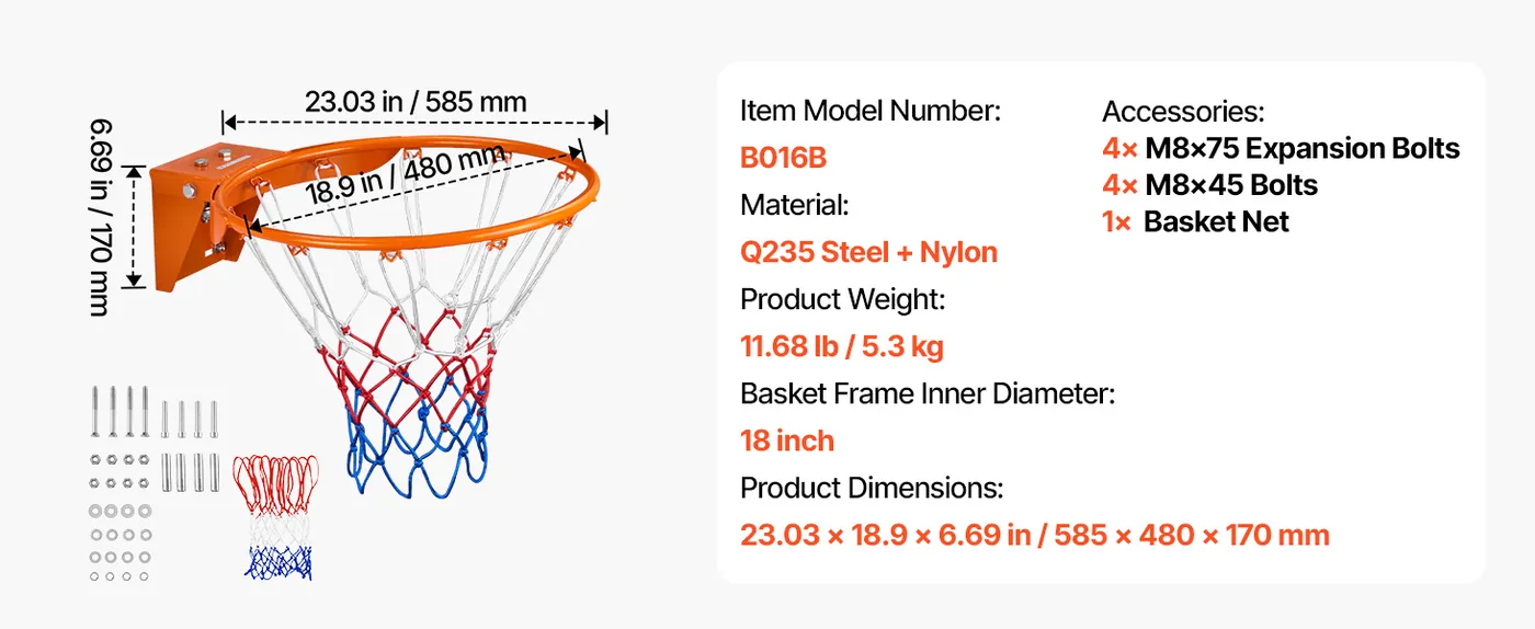 VEVOR Basketball Rim Split 2 feature 5