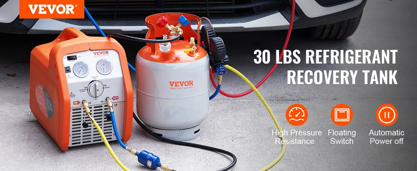 VEVOR Refrigerant Recovery Tank with Float Switch - 30 lb. C overview