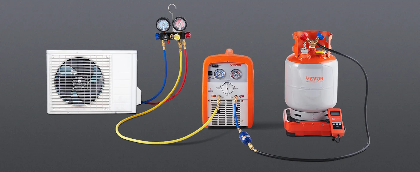 VEVOR Refrigerant Recovery Tank with Float Switch - 30 lb. C Connection Mode