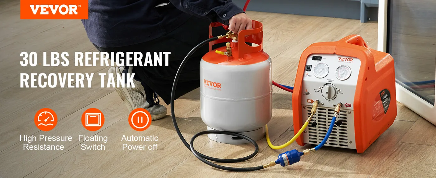 VEVOR Refrigerant Recovery Tank 30 lbs Without floating swit overview