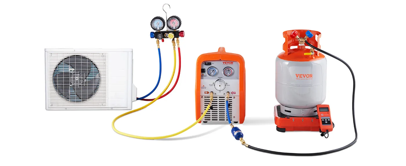 VEVOR Refrigerant Recovery Tank 30 lbs Without floating swit Connect Mode