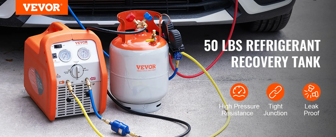 VEVOR Refrigerant Recovery Tank 50 lbs Without floating swit overview