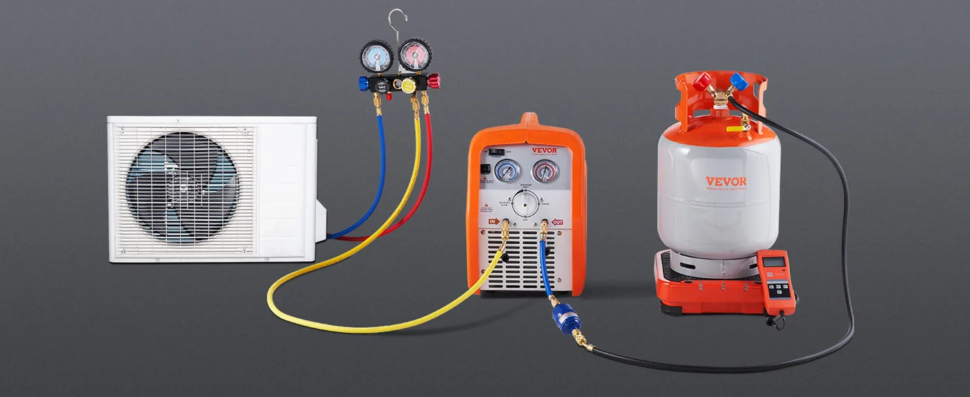 VEVOR Refrigerant Recovery Tank 50 lbs Without floating swit Connect Mode